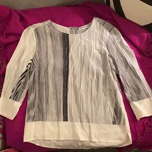 Grey and white striped Whistles Silk Blouse